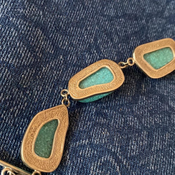 Chunky Turquoise bracelet  SIZE 7” toggle closure - Picture 6 of 8